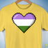 Genderqueer Pride 8-Bit Pixel Heart Premium Unisex T-Shirt - Yellow
