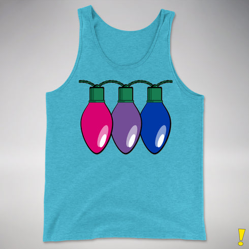 Bisexual Pride Christmas Lights Premium Tank Top - Aqua Triblend