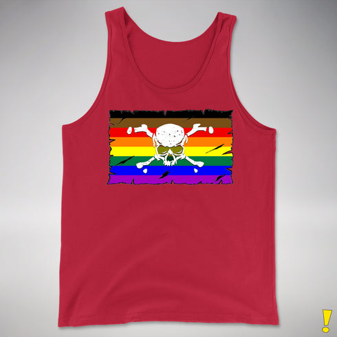Philly LGBTQ Pride Pirate Flag Premium Tank Top - Red