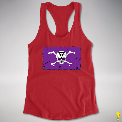 Lesbian Labrys Pride Pirate Flag Racerback Tank - Red
