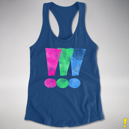 Polysexual Pride Exclamation Points Racerback Tank - Royal