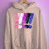 Genderfluid Pride Grunge Exclamation Points Hoodie - Light Pink