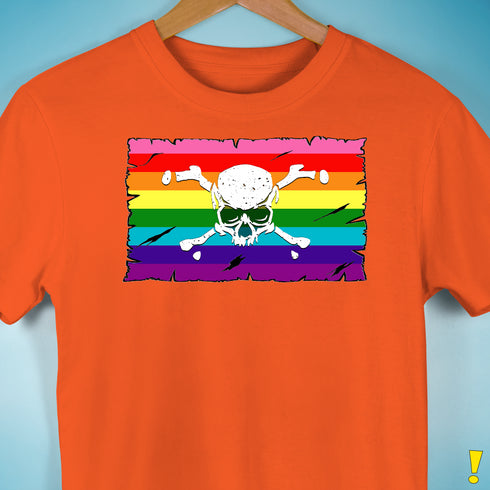 Gilbert Baker LGBTQ Pride Pirate Flag Premium Unisex T-Shirt - Orange