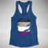 Asexual Pride Flag Ripped Reveal Racerback Tank - Royal