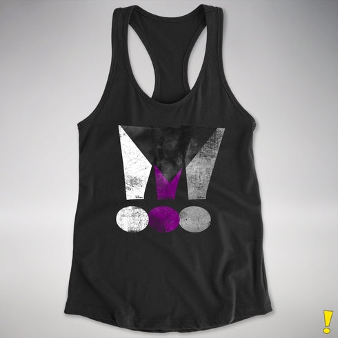 Demisexual Pride Grunge Exclamation Points Racerback Tank - Black