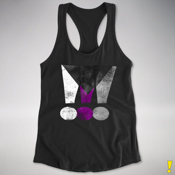 Demisexual Pride Grunge Exclamation Points Racerback Tank - Black