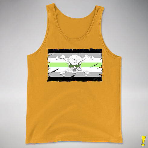 Agender Pride Pirate Flag Premium Tank Top - Gold