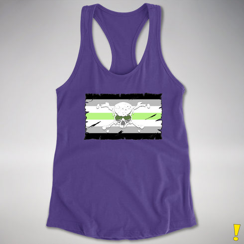 Agender Pride Pirate Flag Racerback Tank - Purple