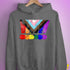 LGBTQ Progress Pride Grunge Exclamation Points Hoodie - Grey Heather