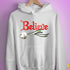 Believe Agender Pride Jingle Bell Hoodie - White