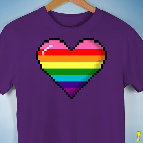 Gilbert Baker Original LGBTQ Gay Rainbow Pride 8-Bit Pixel Heart - Purple