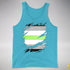 Agender Pride Flag Ripped Reveal Premium Tank Top - Aqua Triblend