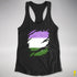 Genderqueer Pride Flag Ripped Reveal Racerback Tank - Black