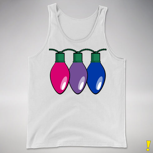 Bisexual Pride Christmas Lights Premium Tank Top - White