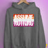 Assume Nothing Lesbian Pride Flag Hoodie - Grey Heather