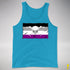 Asexual Pride Pirate Flag Premium Tank Top - Neon Blue