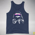 Pride Sloth Genderfluid Flag Sunglasses Premium Tank Top - Navy Heather