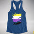 Nonbinary Pride Flag Ripped Reveal Racerback Tank - Royal