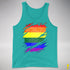 LGBTQ Pride Flag Ripped Reveal Premium Tank Top - Teal