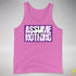 Assume Nothing Lesbian Labrys Pride Flag Premium Tank Top - Neon Pink