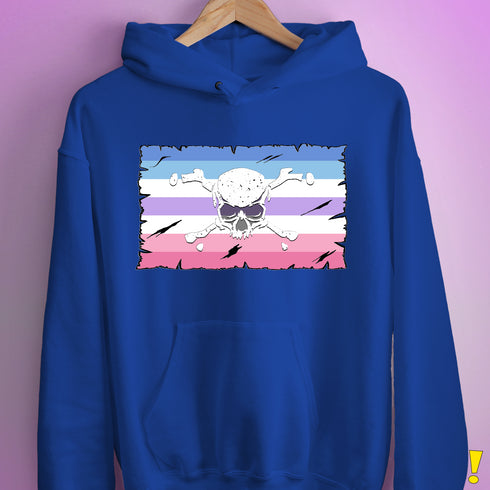 Bigender Pride Pirate Flag Hoodie - Royal Blue