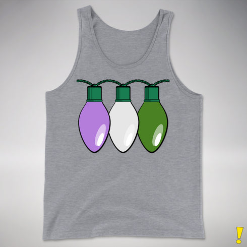 Genderqueer Pride Christmas Lights Premium Tank Top - Grey Heather