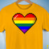 LGBTQ Pride8-Bit Pixel Heart Premium Unisex T-Shirt - Gold