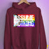 Assume Nothing LGBTQ Progress Pride Flag Hoodie - Maroon