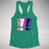 Genderfluid Pride Grunge Exclamation Points Racerback Tank - Kelly Green