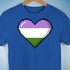 Genderqueer Pride 8-Bit Pixel Heart Premium Unisex T-Shirt - Royal Blue