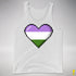 Genderqueer Pride Pixel Heart Premium Tank Top - White