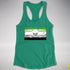 Aromantic Pride Pirate Flag Racerback Tank - Kelly Green