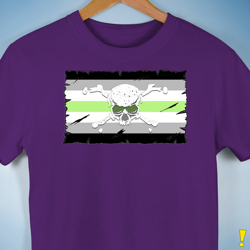 Agender Pride Pirate Flag Premium Unisex T-Shirt - Purple
