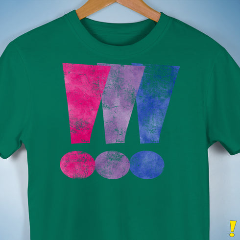 Bisexual Pride Exclamation Points Premium Unisex T-Shirt - Kelly Green