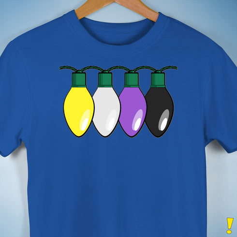 Nonbinary Pride Christmas Lights Premium Unisex T-Shirt - Royal Blue