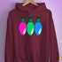Polysexual Pride Christmas Lights Hoodie - Maroon