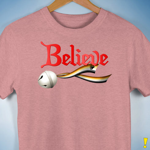 Believe Bear Pride Jingle Bell Premium Unisex T-Shirt - Mauve Heather