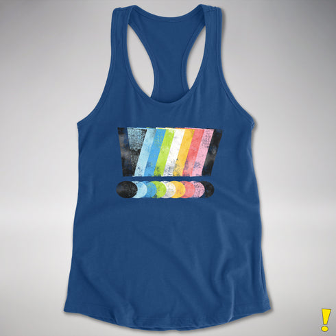Queer Pride Grunge Exclamation Points Racerback Tank - Royal