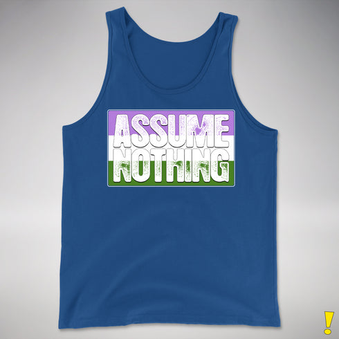 Assume Nothing Genderqueer Pride Flag Premium Tank Top - Royal Blue