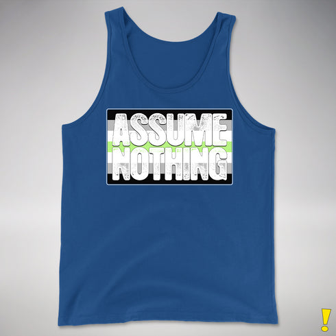 Assume Nothing Agender Pride Flag Premium Tank Top - Royal Blue