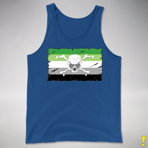 Aromantic Pride Pirate Flag Premium Tank Top - Royal Blue