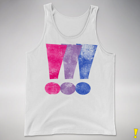 Bisexual Pride Exclamation Points Premium Tank Top - White