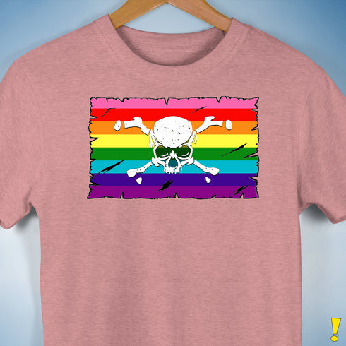 Gilbert Baker LGBTQ Pride Pirate Flag Premium Unisex T-Shirt - Mauve Heather