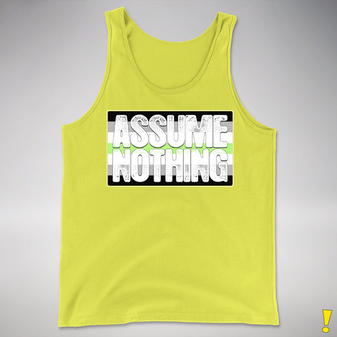 Assume Nothing Agender Pride Flag Premium Tank Top - Neon Yellow