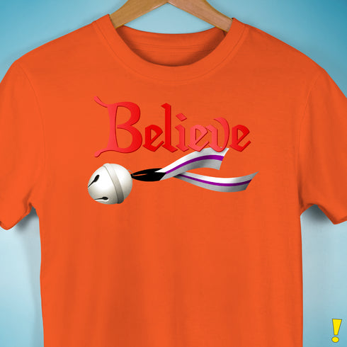 Believe Demisexual Pride Jingle Bell Premium Unisex T-Shirt - Orange