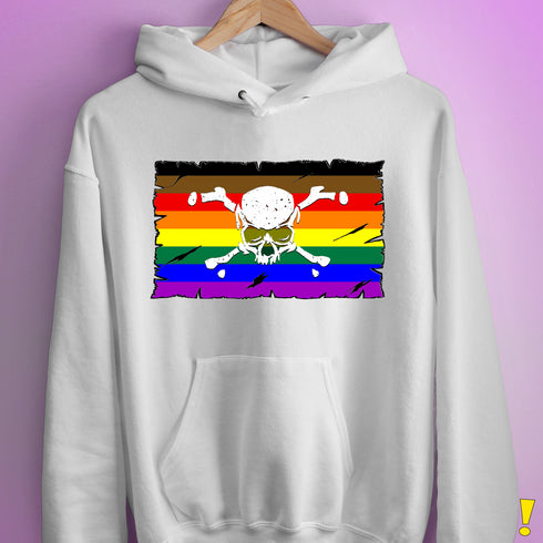 Philly LGBTQ Pride Pirate Flag Hoodie - White