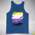 Nonbinary Pride Flag Ripped Reveal Premium Tank Top - Royal Blue