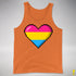 Pansexual Pride 8-Bit Pixel Heart Premium Tank Top - Orange