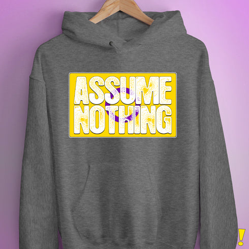 Assume Nothing Intersex Pride Flag Hoodie - Grey Heather