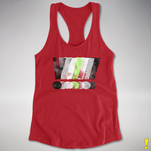 Agender Pride Grunge Exclamation Points Racerback Tank - Red